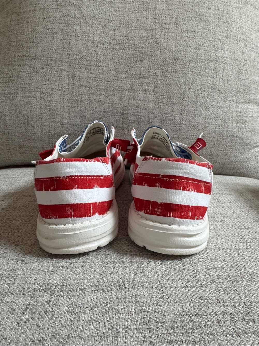 Hey Dude Women's Moccasins - Blue, Red, White Star Print - Picture 3 of 8